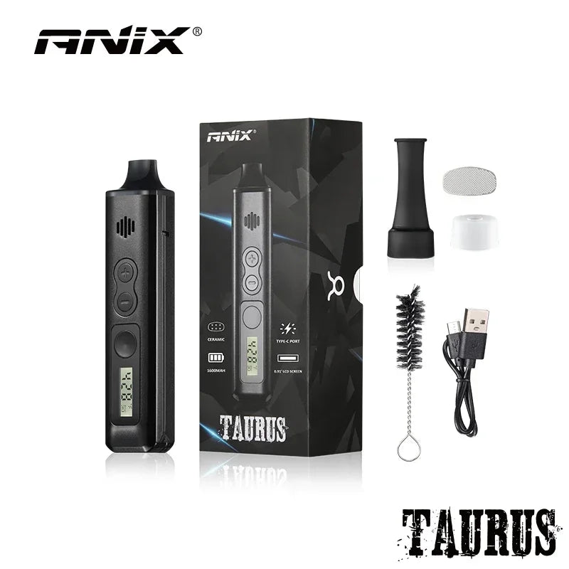 Vaporizzatore per erbe secche ANIX TAURUS Camera in ceramica Kit sigaretta elettronica Pathfinder Vape Pen Schermo LED Controllo della temperatura Vaper per tabacco