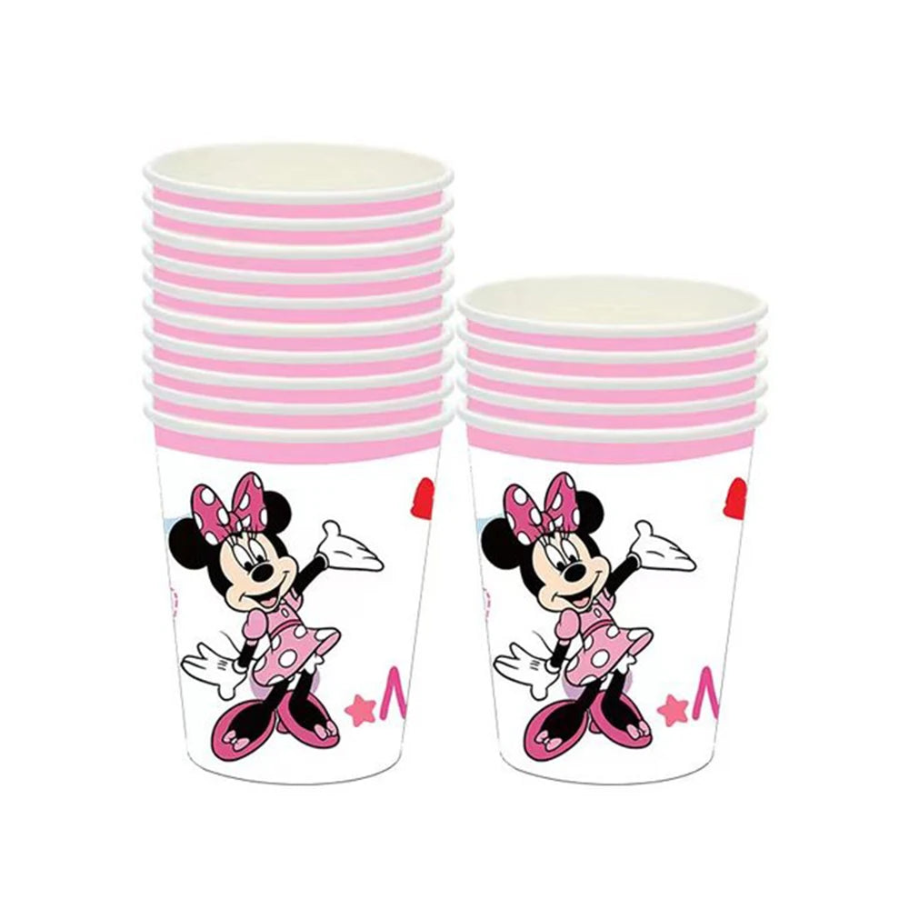 Set per Festa di Compleanno Minnie Mouse: Stoviglie, Bicchieri, Piatti, Tovaglioli, Tovaglia per Ragazze e Decorazioni Baby Shower