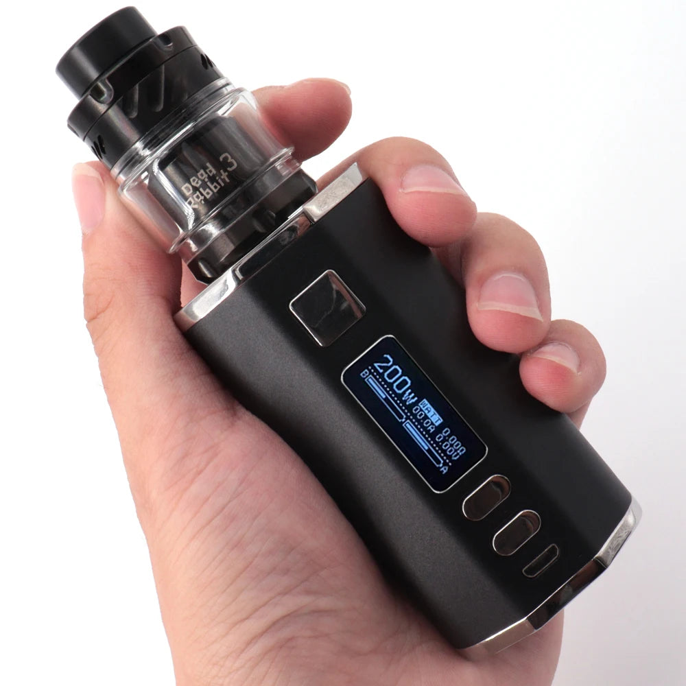 200W Vape Box Mod Dead Rabbit 3 RTA Vaper Kit sigaretta elettronica 4400mah batteria schermo OLED 5.5ml Dual Coils Vapor Kit
