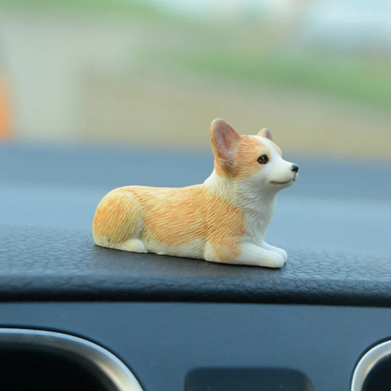 Mini Corgi Car Decoration Resin Crafts Dog Desk Decoration Decoration Simulation Cake Baking Decoration Kawaii Accessories