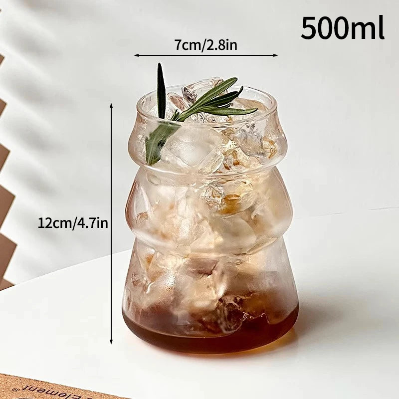 1/6 pezzi tazza di vetro giapponese tazza di vetro per caffè al latte tazza trasparente birra ins tazza di acqua potabile accessorio da cucina tazze di vetro per acqua