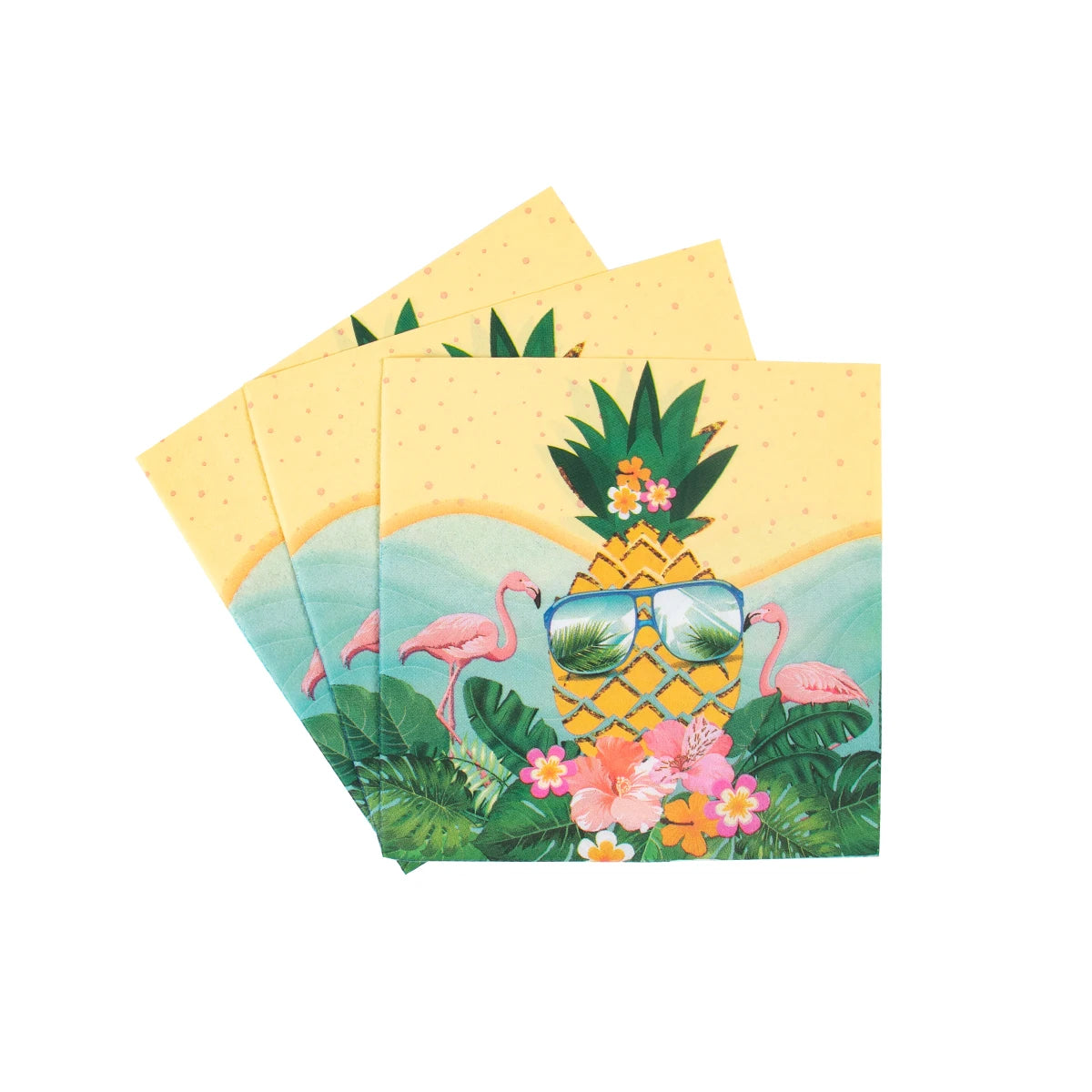 Tovaglioli di carta per feste hawaiane Luau Tovaglioli Aloha con foglie di palma tropicale fenicottero usa e getta per decorazioni per feste estive di compleanno, matrimoni