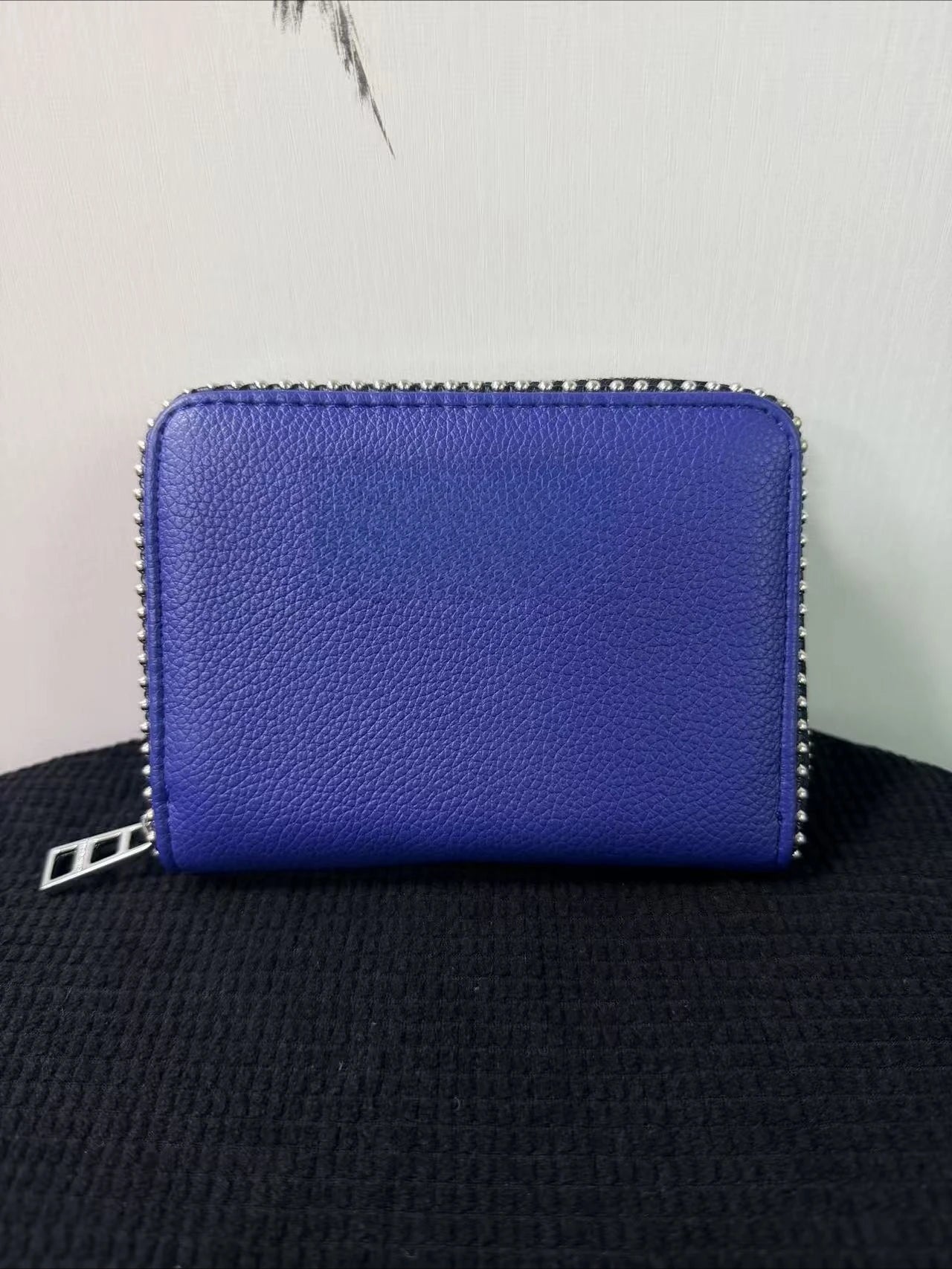 Black Wings, Borsa da donna Hot Diamond, Borsa con catena in metallo, Portafoglio porta carte, Denim.