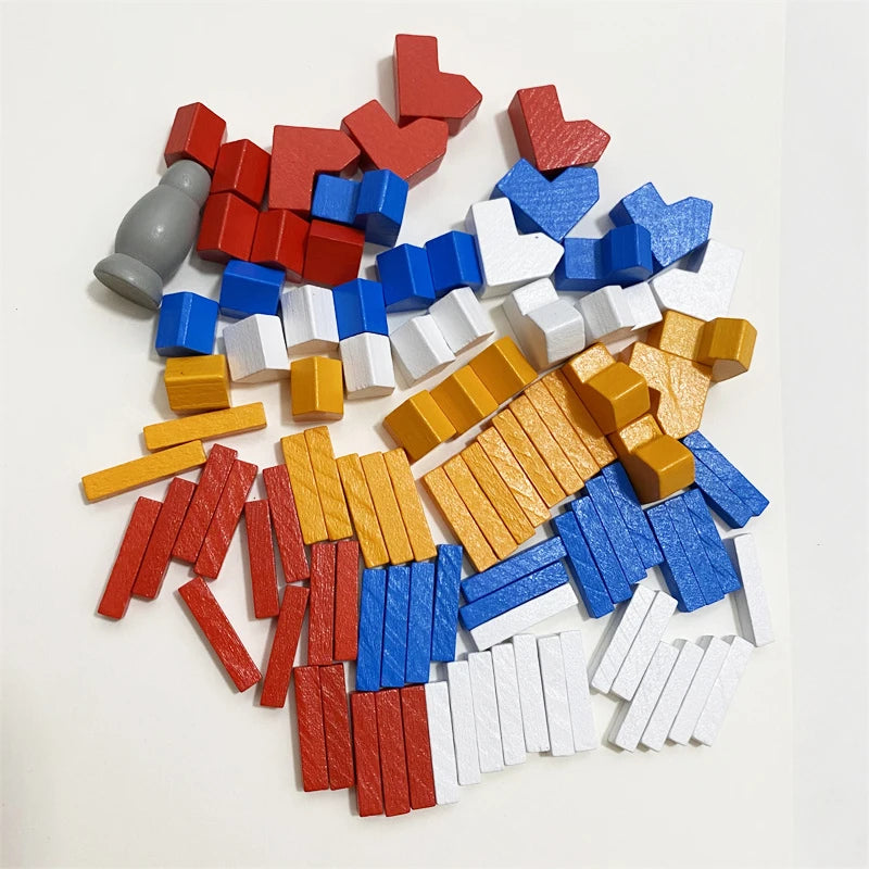 97 pezzi/set Way/House/City/Pezzi da gioco in legno Pezzi degli scacchi colorati per accessori per giochi da tavolo