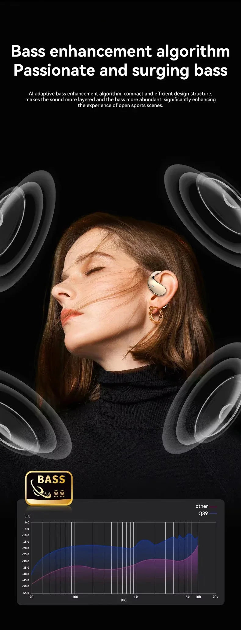 EARDECO Business Auriculares Cuffie Bluetooth Auricolari wireless Auricolari Bass Stereo Cuffie sportive con microfono Audifonos