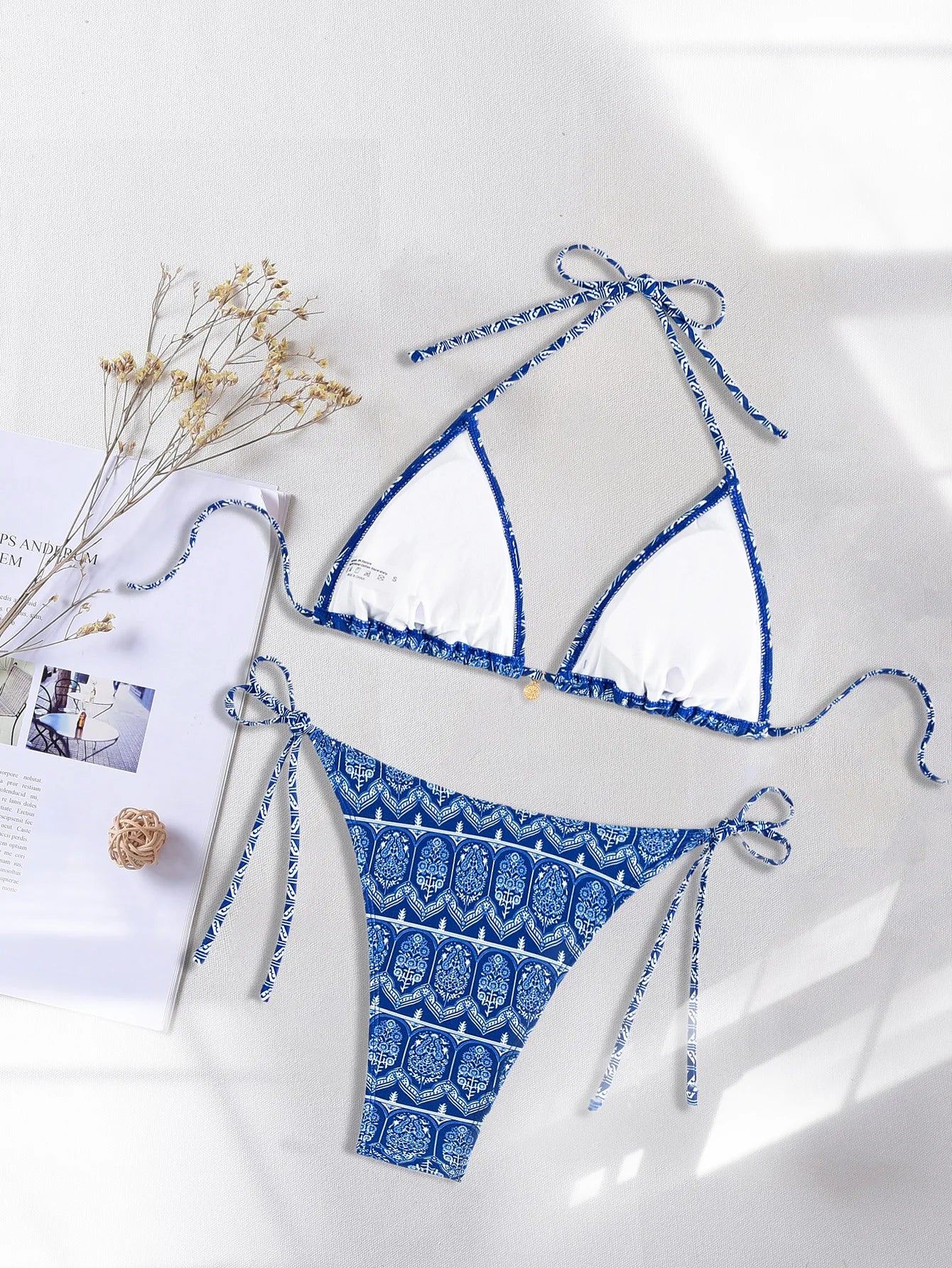 Nuovo Set Bikini Triangolo 2026 - Costume da Bagno Push-Up con Stampa Floreale e Slip Brasiliano