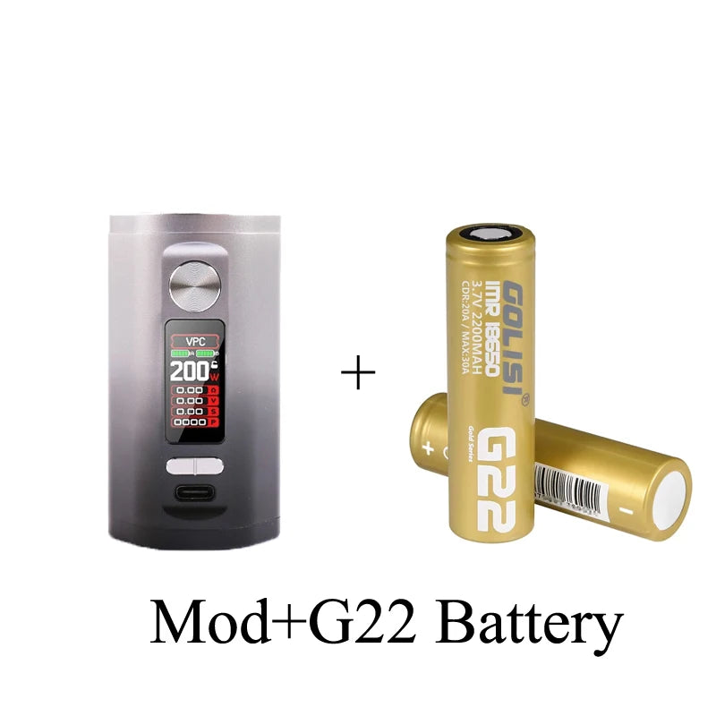 Sigaretta elettronica originale Vape Hellvape Hell200 Mod 510 Thread 18650 batteria ricaricabile Golisi G22 Cell Type-c ricarica