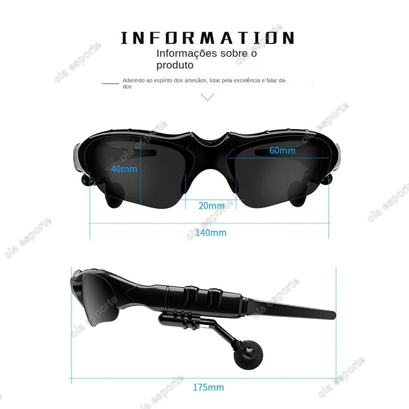 Sport Stereo Wireless Bluetooth Occhiali intelligenti Chiama Ciclismo 5.0 Auricolare Telefono Occhiali da sole da guida polarizzati Occhiali da equitazione