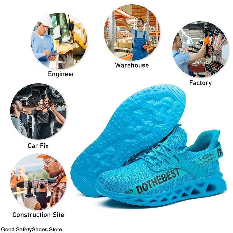 Scarpe antinfortunistiche da uomo per scarpe da ginnastica da lavoro donna uomo scarpe da lavoro con punta in acciaio scarpe protettive di sicurezza leggere anti-sfondamento anti-perforazione