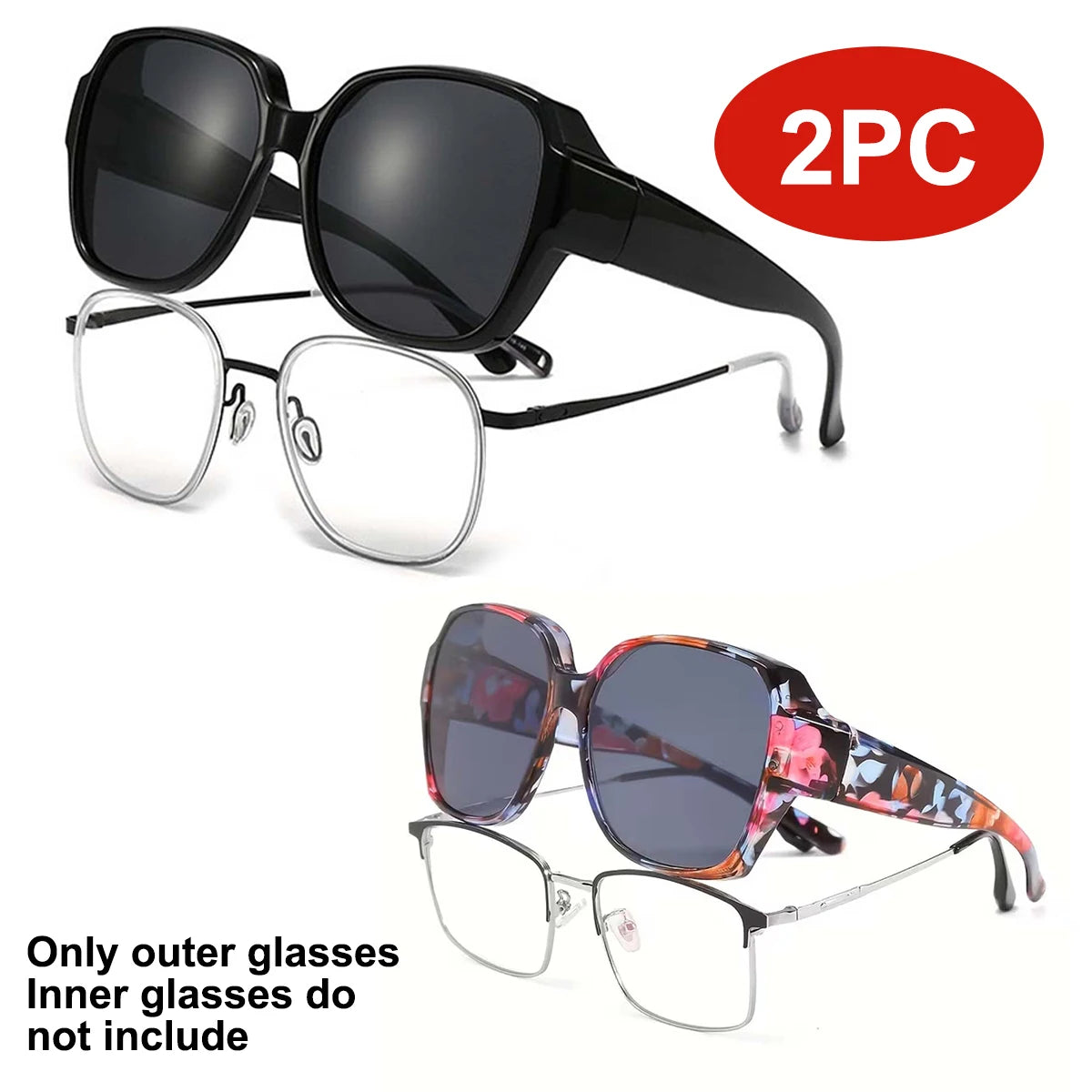 1/2/3PC Sunglasses Fit Over Glasses Polarized for Men Women, Wrap-Around Glasses UV400 Protection for Driving and Outdoor T01