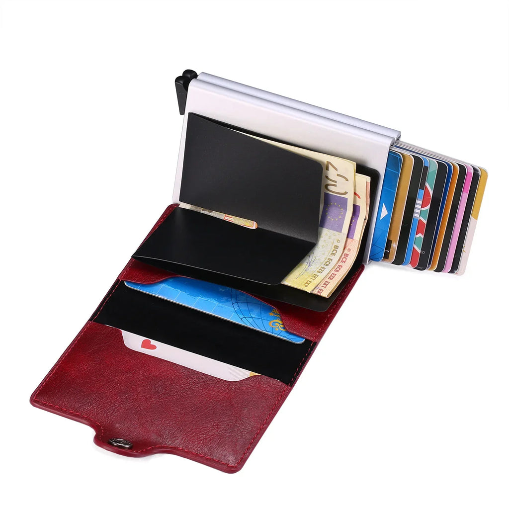 Nome inciso Portafoglio pop-up mini in fibra di carbonio Regalo personalizzato Carta Rfid Portafogli da uomo di alta qualità 12 porta carte Piccolo sacchetto di soldi