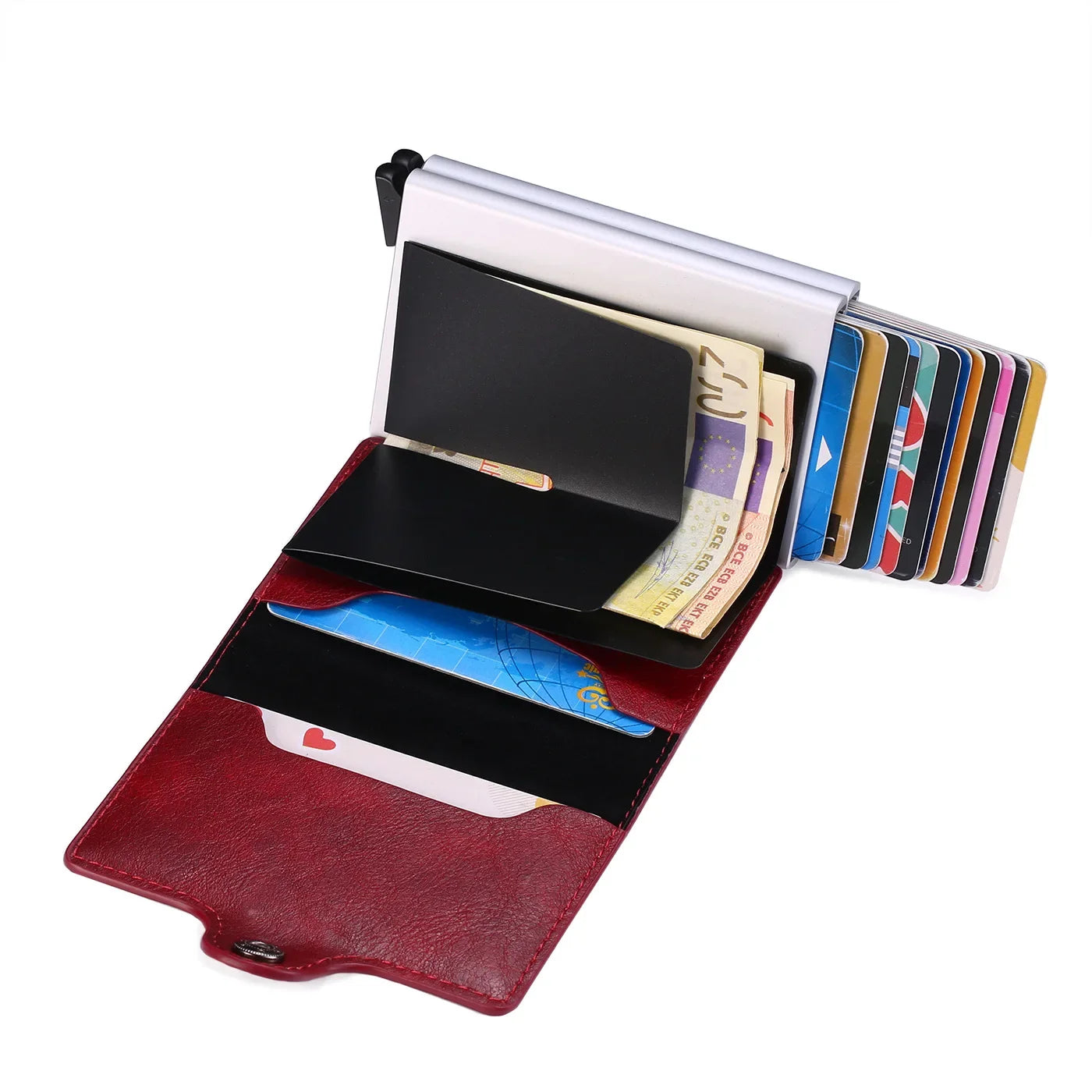 Nome inciso Portafoglio pop-up mini in fibra di carbonio Regalo personalizzato Carta Rfid Portafogli da uomo di alta qualità 12 porta carte Piccolo sacchetto di soldi
