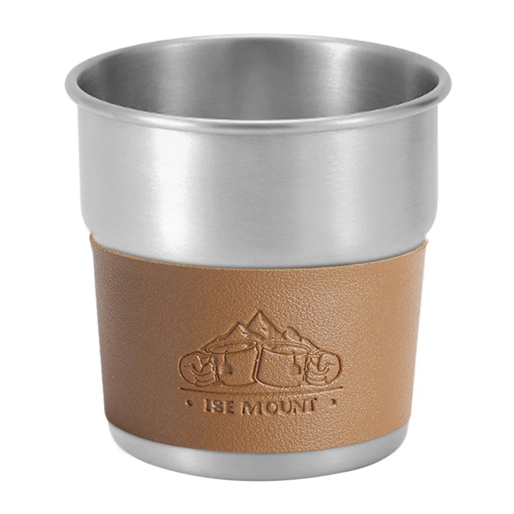 Tazze da birra e vino da 300 ml, impilabili, tazza da campeggio, tazza da campeggio in acciaio inossidabile, leggera, per viaggi all'interno e all'esterno