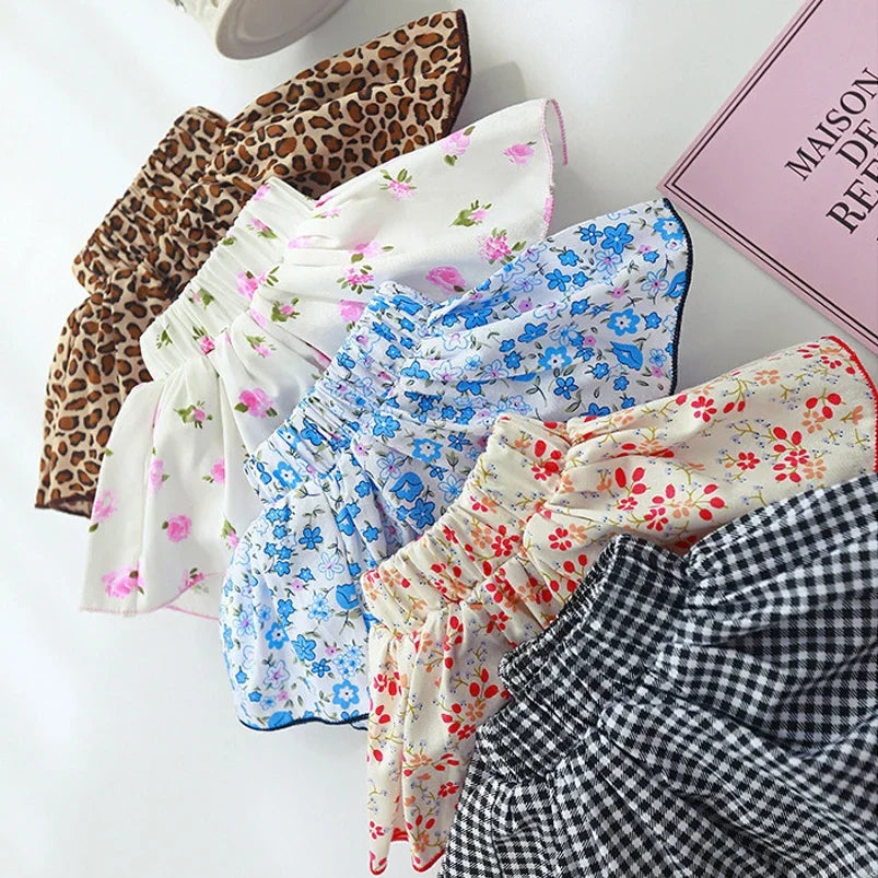 Pantaloncini con gonna tutù floreale per neonata infantile Pantaloncini estivi con elastico in vita per bambini con fiori per pantaloncini casual Vestiti per bambini
