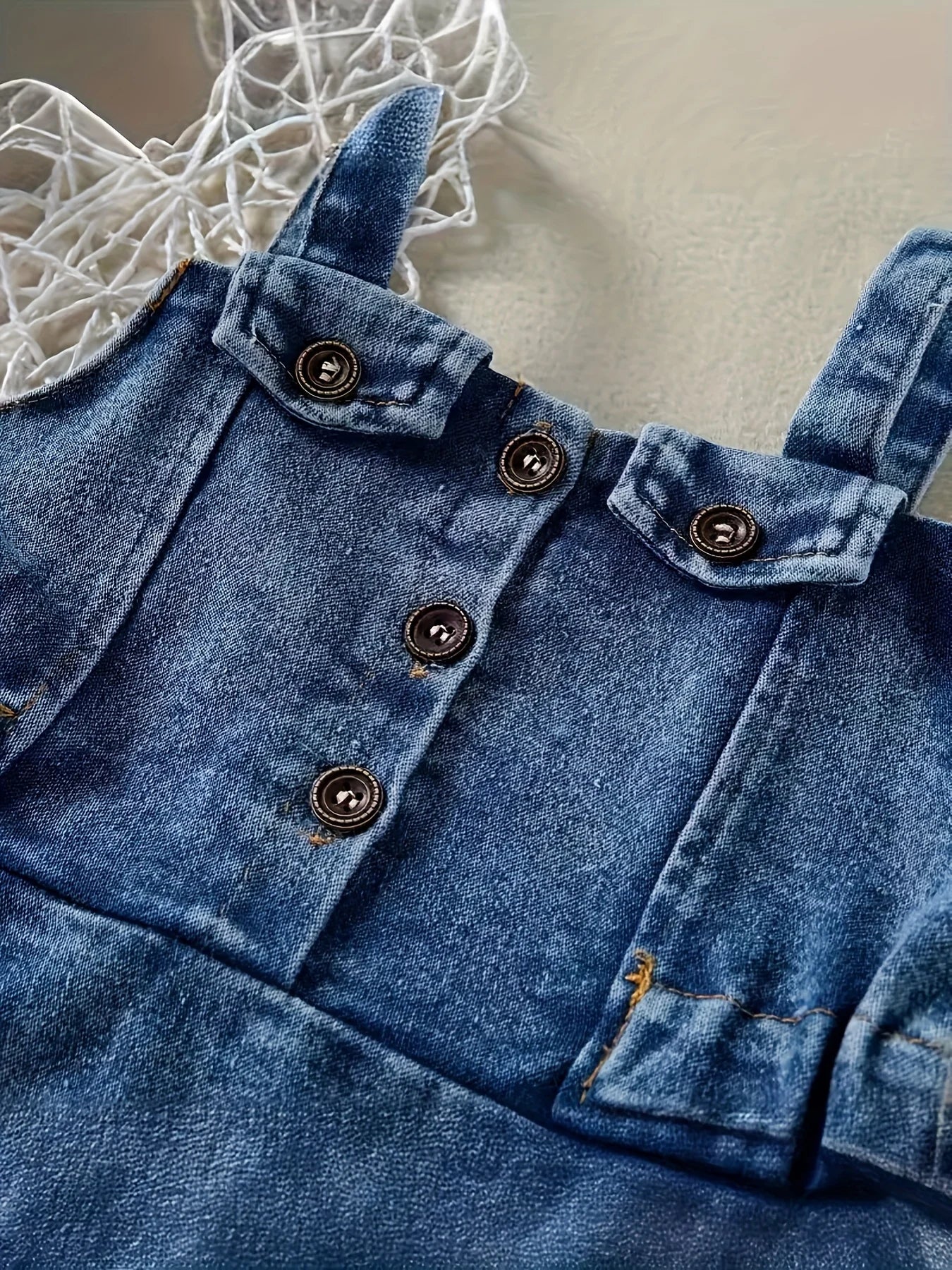 Abito pagliaccetto in denim da bambina Salopette senza schienale per neonato Abbigliamento Abbigliamento moda per bambini Abbigliamento per neonata
