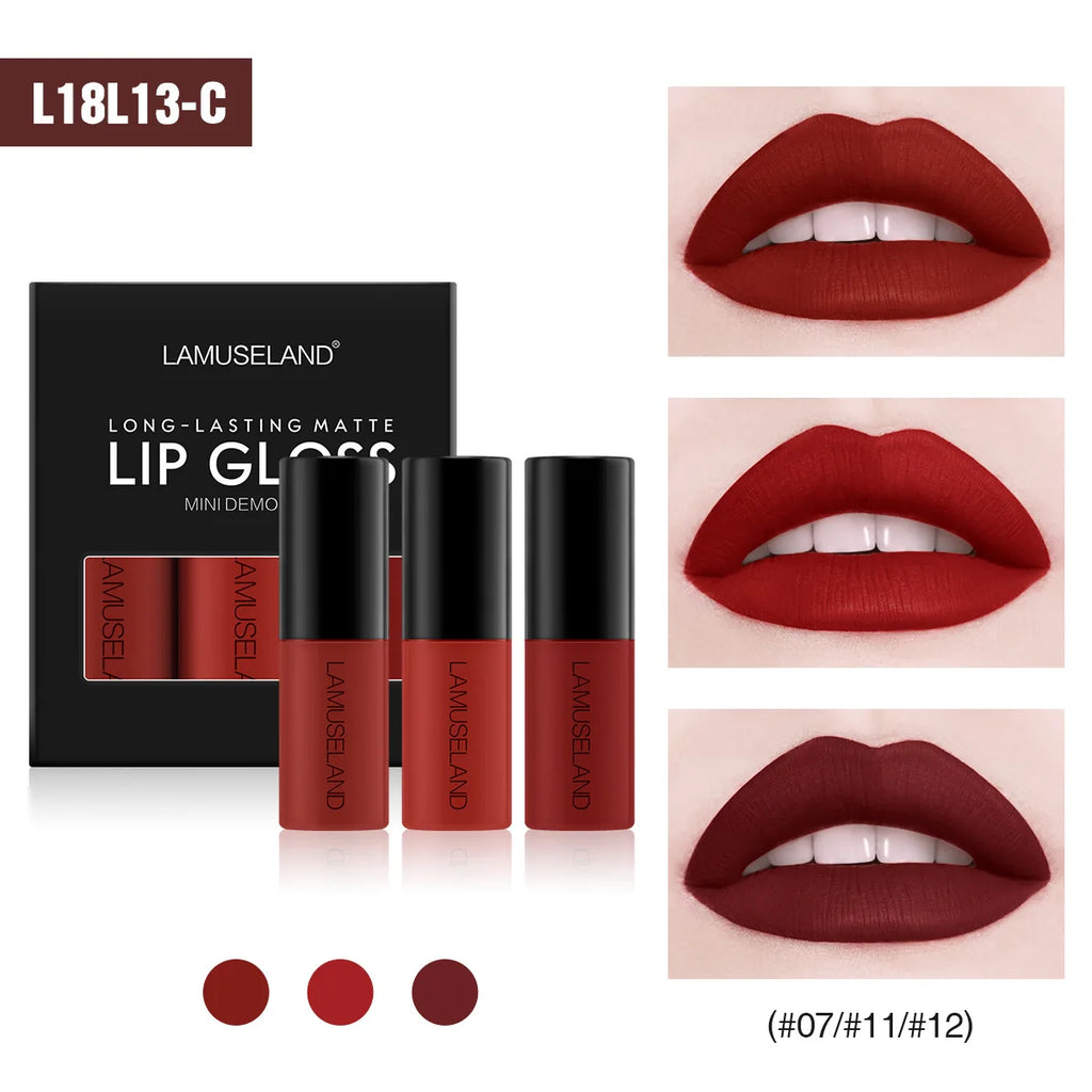 Mini 12 colori lucidalabbra liquido impermeabile antiaderente 24 ore di lunga durata velluto opaco rossetto lucidalabbra trucco cosmetico cura