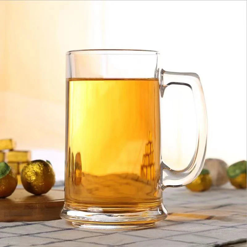 Bottiglia d'acqua trasparente in vetro da birra creativo con manico Bicchiere da birra artigianale per feste Bar Tazza per bevande Tazza per bevande fredde Bicchiere da vino per feste