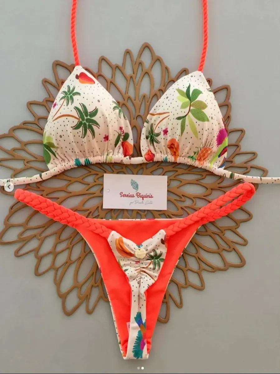 Micro Bikini 2026 Push Up Donna Costumi da Bagno Sexy Brasiliani Set Bikini Perizoma Stampa Biquini Abbigliamento Mare Estivo