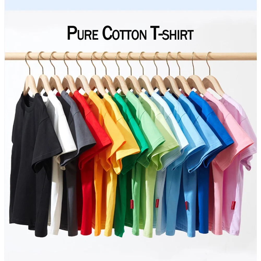 T-shirt sportiva casual a maniche corte in puro cotone per bambini, tinta unita, girocollo, estiva, traspirante, morbida, per bambini