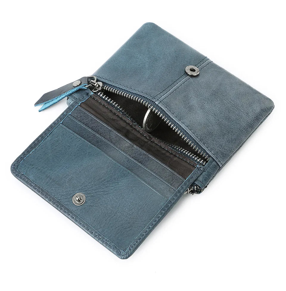 Nuova borsa per carte da donna e da uomo in pelle di mucca Portamonete Porta carte di credito sottile Portafoglio per uomo e donna Tasca per carta d'identità