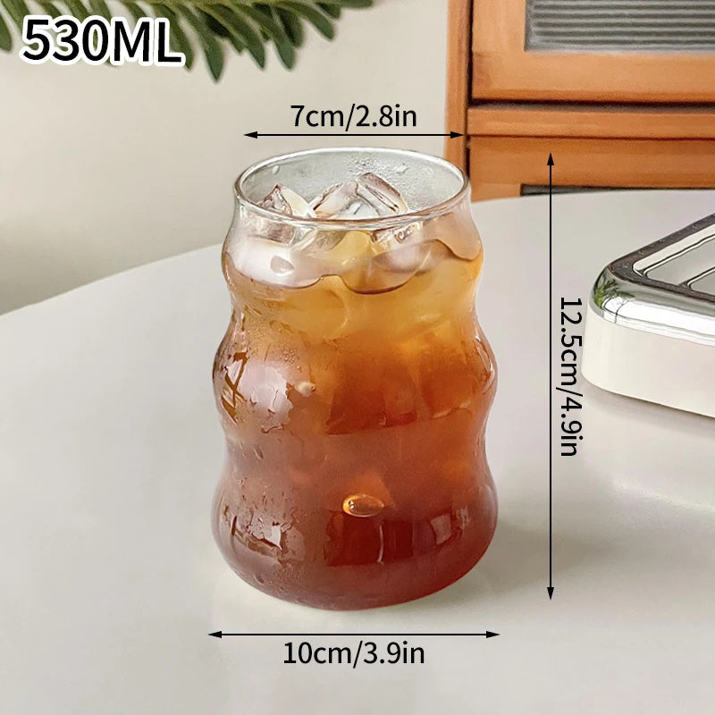 1/6 pezzi tazza di vetro giapponese tazza di vetro per caffè al latte tazza trasparente birra ins tazza di acqua potabile accessorio da cucina tazze di vetro per acqua