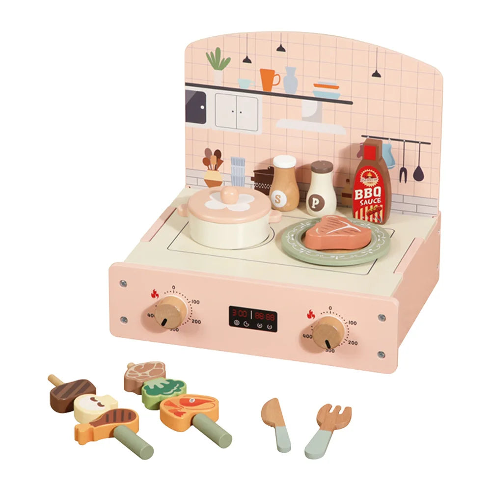 Cucina da gioco per bambini Giocattoli in legno Set da gioco da cucina per bambini con cibo da gioco Accessori da cucina Set da cucina Regalo per ragazze e ragazzi dai 3 anni in su