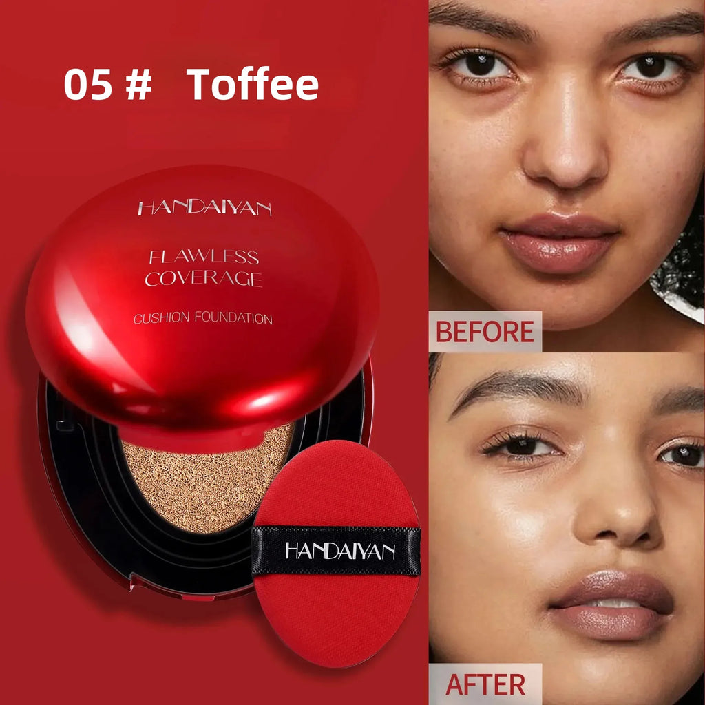 Fondotinta coreano Air Cushion - Correttore idratante naturale leggero Base per trucco a lunga durata per donna con controllo dell'olio sbiancante