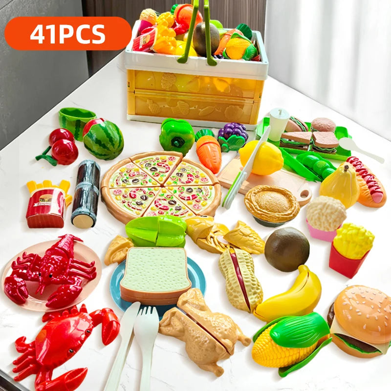 Set di giocattoli da cucina per bambini Pentole Giocattoli da cucina Frutta simulata Giocattoli da taglio Accessori da cucina per bambini Ragazze Regalo di Natale