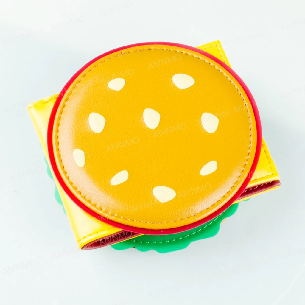 Portafoglio pieghevole per hamburger 3D di alta qualità Porta carte individuale alla moda Sedile identificativo Elegante fermasoldi compatto