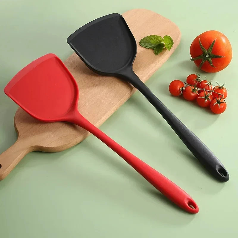 Spatola per tornitori in silicone antiaderente Spatola da cucina resistente al calore Spatola per carne di manzo Spatola per friggere uova Cucchiaio Utensile da cucina Nuovo