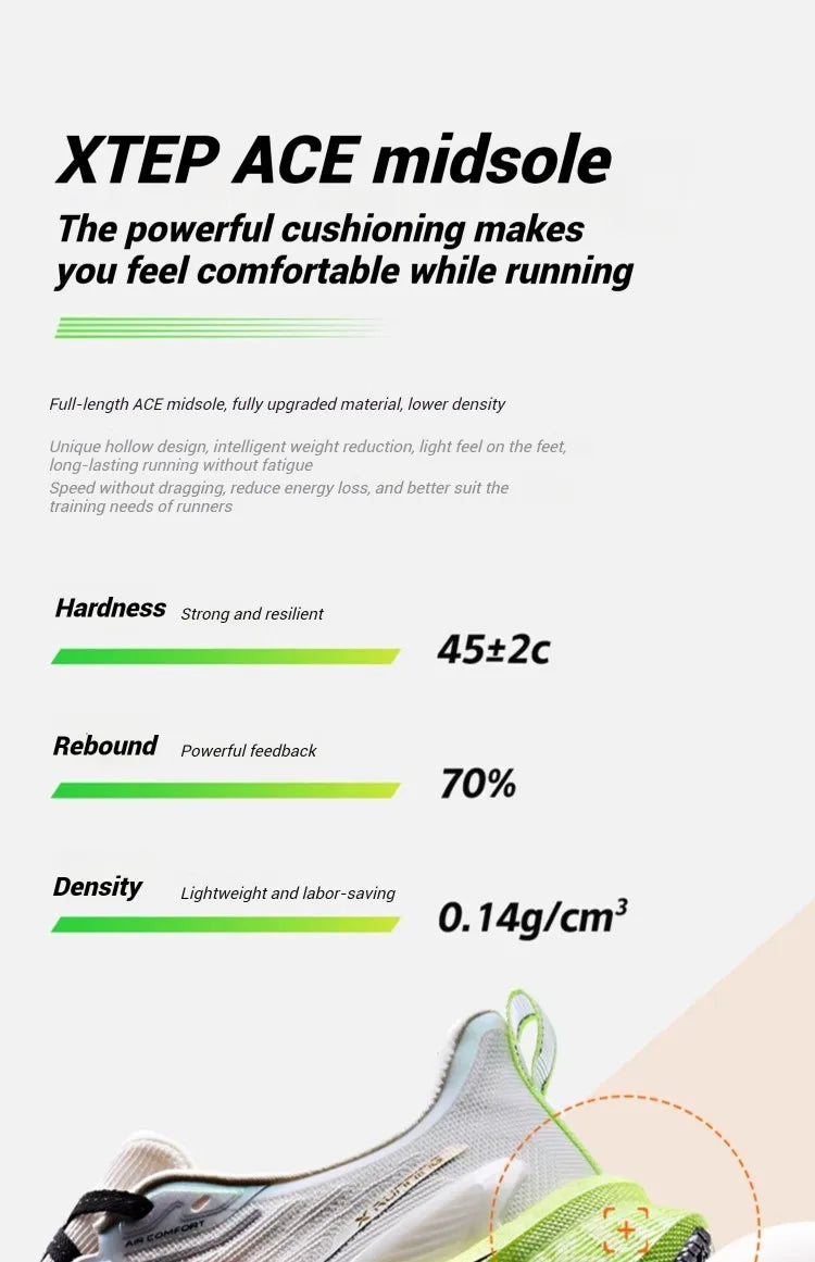 Scarpe da corsa da uomo Xtep 2000 km 3.0 2025 Scarpe da ginnastica da jogging da allenamento resistenti all'usura, leggere e ammortizzate primaverili 875119110032