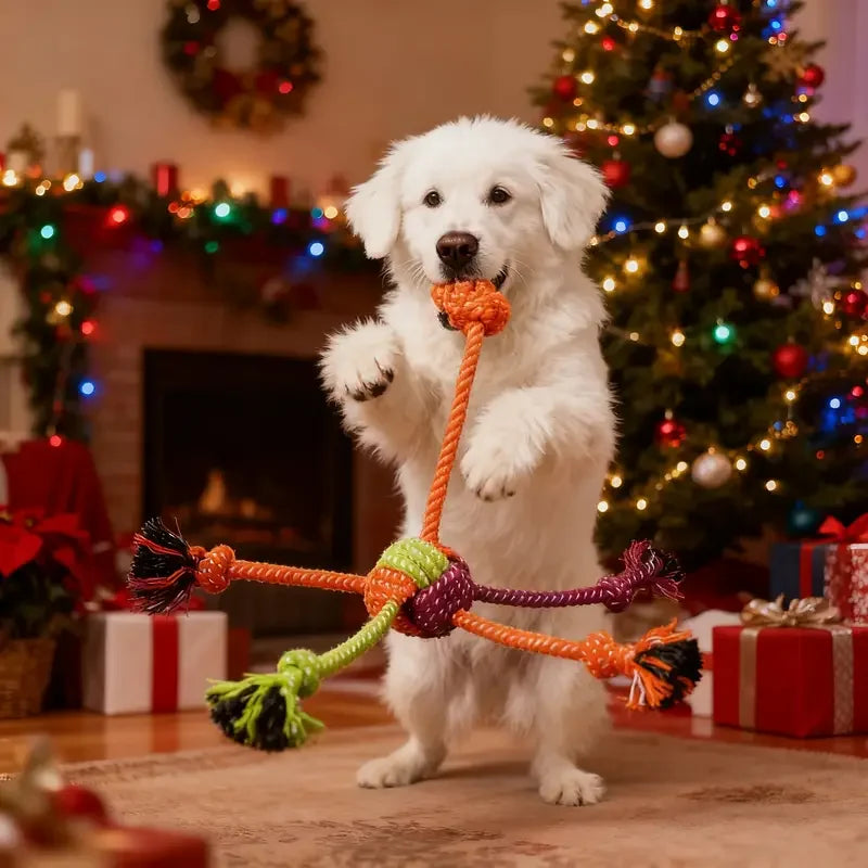 Durevole corda per cani giocattolo pulizia dei denti animale domestico interattivo da masticare giocattolo per cani addestramento all'aperto cucciolo osso nodo corda prodotti per animali domestici