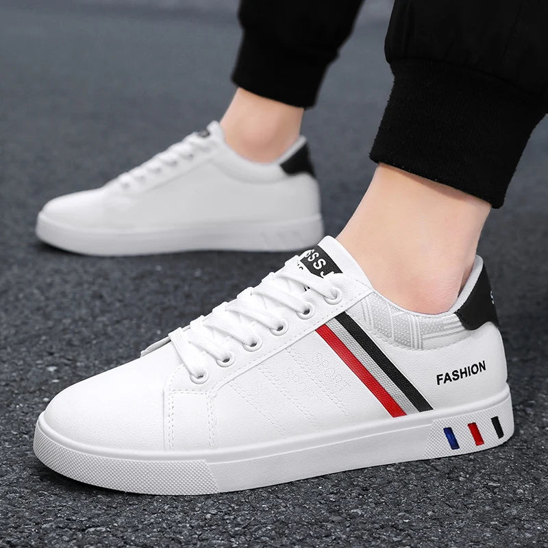 Scarpe sportive casual da uomo con punta tonda per il pendolarismo, stile semplice primaverile e autunnale, leggere, traspiranti e comode.