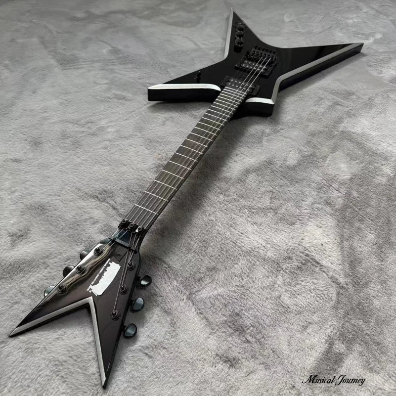 Per Chitarra Elettrica con Forcella Grigio Argento |   Chitarra Professionale per Performance Heavy Metal