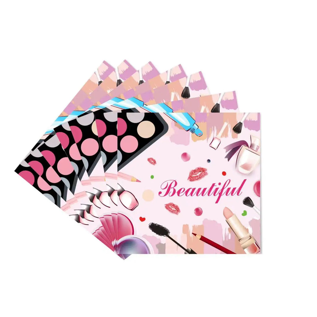 Trucco Tema Compleanno Stoviglie usa e getta Bicchieri di piatti di carta per trucco spa Ragazza Festa Rossetto Labbra rosse Palloncino Regalo di San Valentino