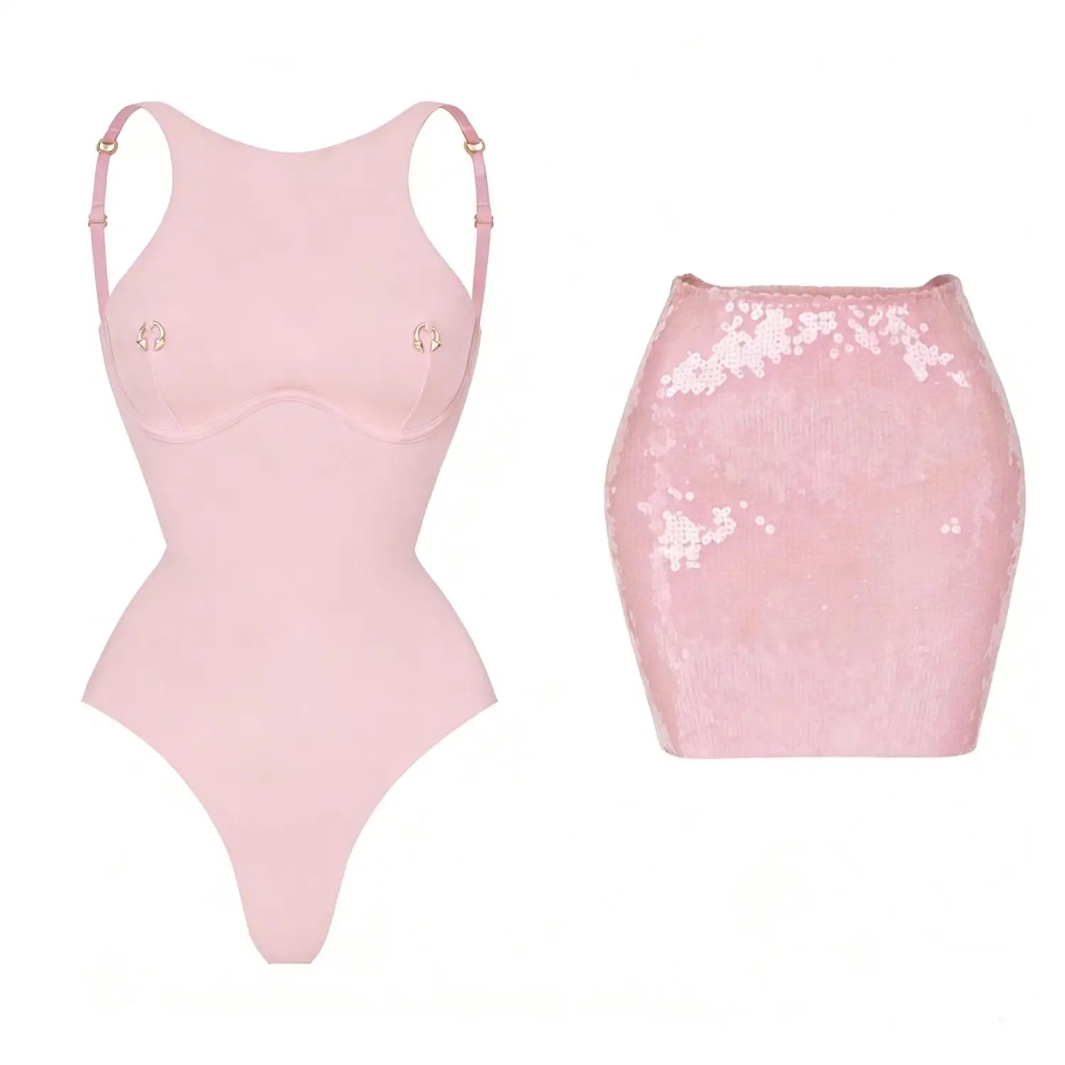 2026 2 Pezzi Costume da Bagno Intero Sexy da Donna, Monokini a Vita Alta Push-Up, Tinta Unita, Abbigliamento da Spiaggia