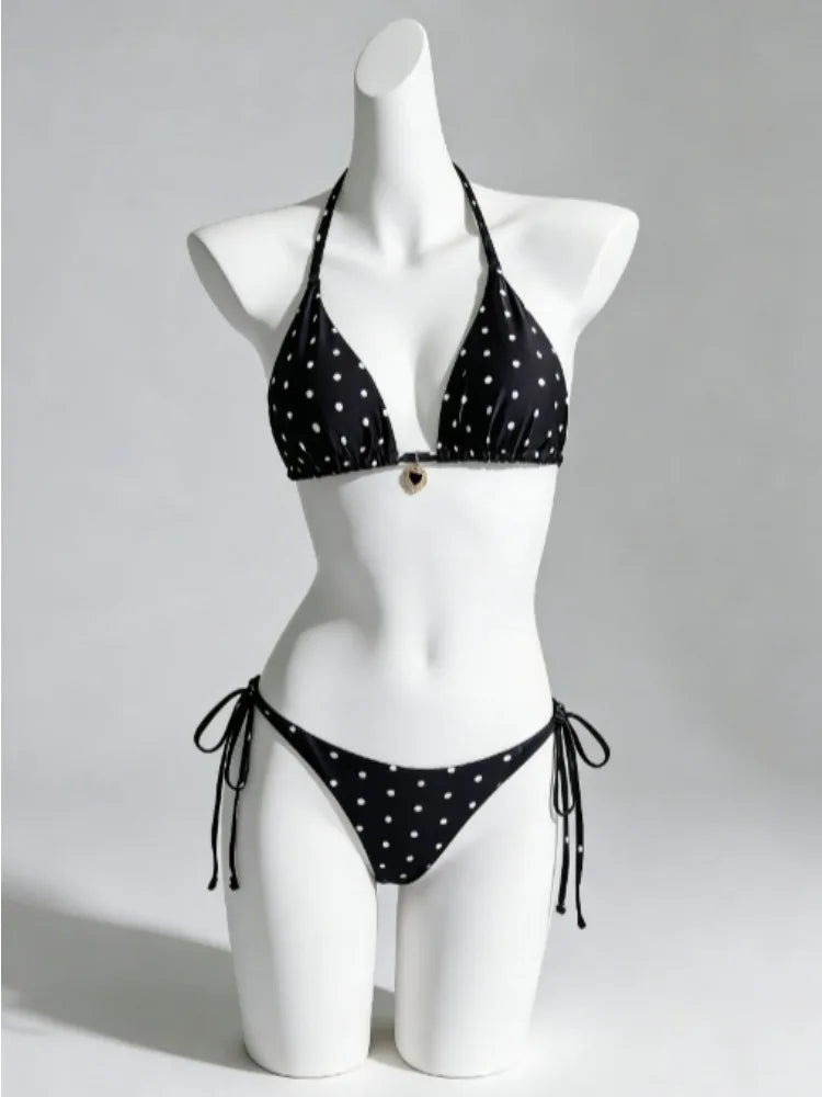 Set Bikini a 4 Pezzi con Vita Alta Fairy Sweet per Donne 2026 - Costume da Bagno Trendy Stampato Chic per Vacanze al Mare Festa Estiva alla Moda