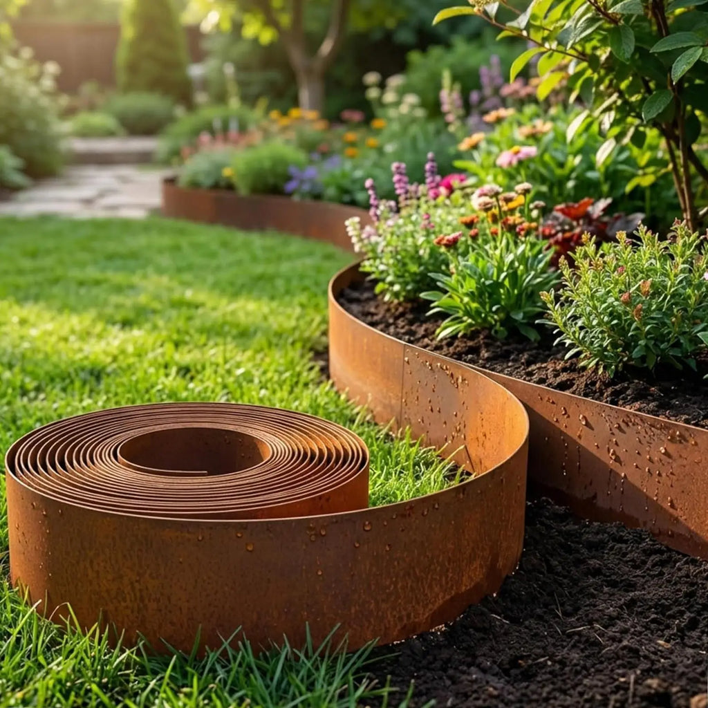 Bordo per Giardino, Bordura per Prato, Bordo Metallico Moderno Alto in Acciaio Resistente alle Intemperie per Serra, Giardino, Cortile, Patio