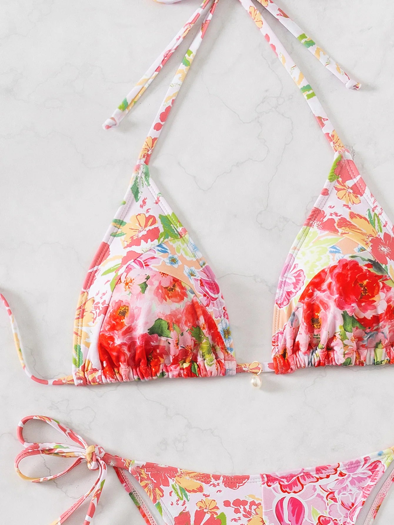 Nuovo Set Bikini Triangolo 2026 - Costume da Bagno Push-Up con Stampa Floreale e Slip Brasiliano