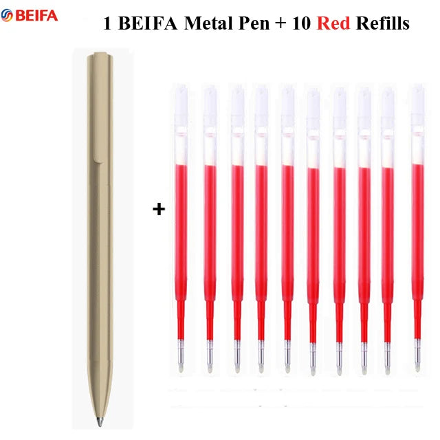 BEIFA Metal Gel Ink Sign Pen Rotating 0.5MM Black Switzerland Refill Business Signing School Office Stationery