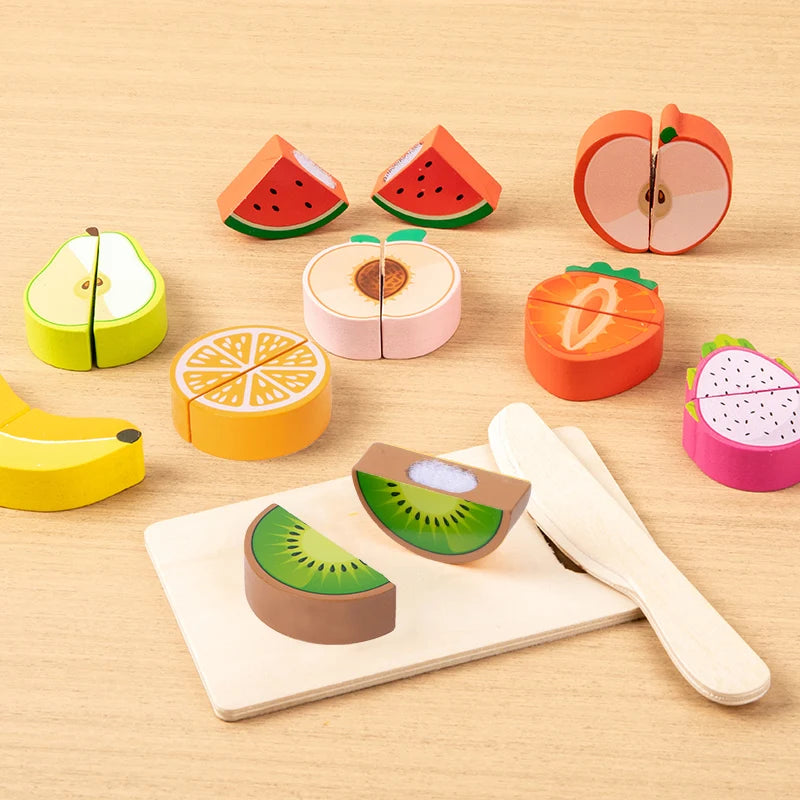 Set da cucina per bambini Simulazione in legno Taglio di frutta Verdura Giocattolo alimentare Fai finta di giocare Giocattoli educativi per bambini