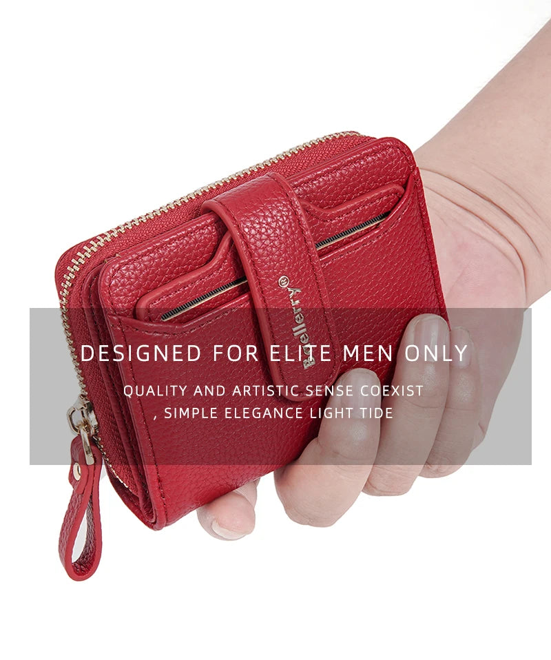 Portafoglio da Donna Baellerry Elegante con Chiusura a Zip, Multifunzionale con Protezione RFID, 6 Scomparti per Carte e Tasca per Monete, Regalo Minimalista