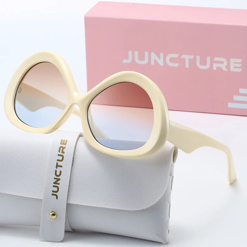 JUNCTURE Fashion Oval Women Sunglasses Dress Up Sun Glasses Big Frame Gradient Lady Party Holiday Gifts Sunglasses for Women