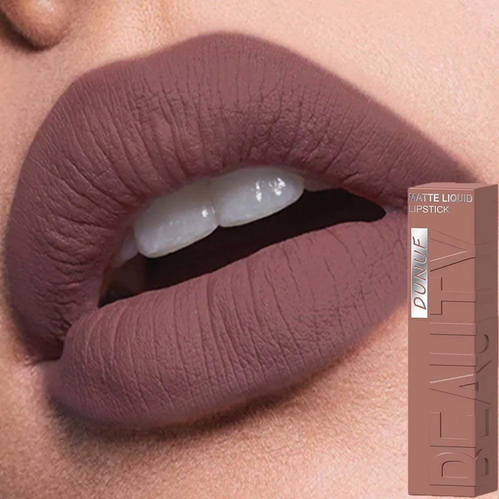 Matte Velvet Lip Gloss Long Lasting Silky Smooth Liquid Lipstick Not Easy To Fade Lipgloss Makeup Sexy Purple for Women Lip Tint