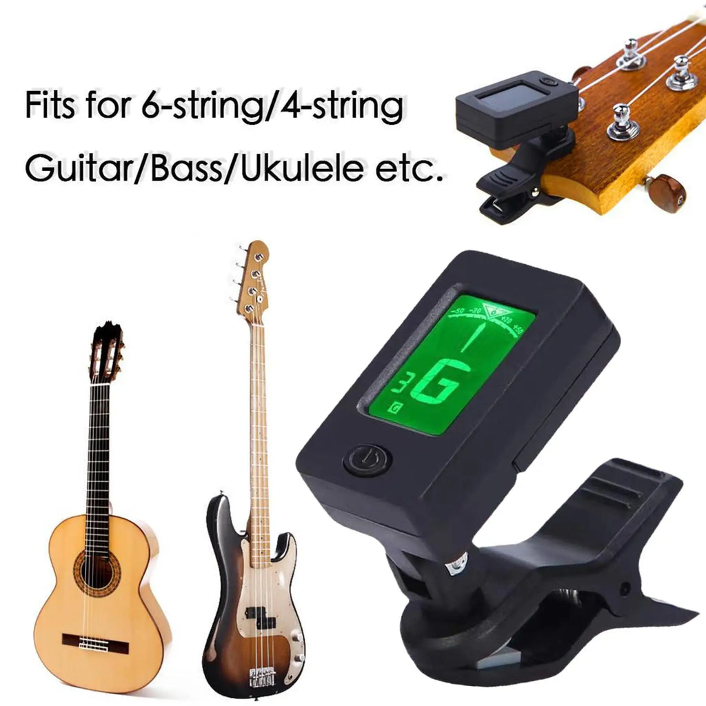 Accordatore professionale per chitarra acustica a 360 gradi con Clip sintonizzatore digitale elettrico con schermo LCD per accessori per Ukulele per chitarra acustica