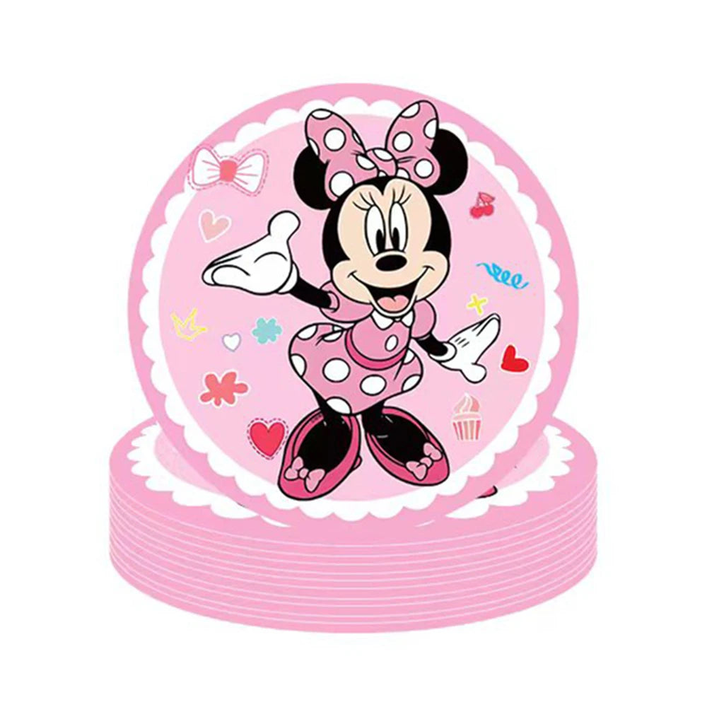 Set per Festa di Compleanno Minnie Mouse: Stoviglie, Bicchieri, Piatti, Tovaglioli, Tovaglia per Ragazze e Decorazioni Baby Shower