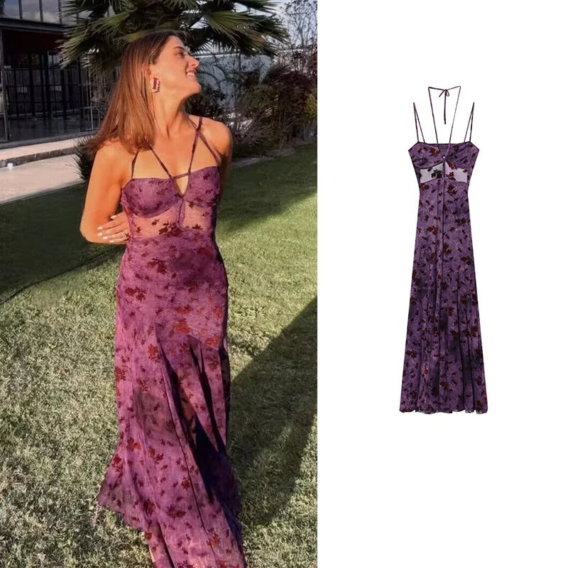 Abito Lungo Estivo da Donna 2026 Nuova Moda Elegante Abito da Sera Senza Spalline Chic Giovanile per Feste e Vacanze Estive
