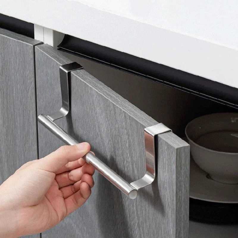 Portasciugamani sopra la porta Portasciugamani in acciaio inossidabile Organizzatore di stoccaggio Porta dell'armadio da cucina per bagno Portasciugamani sospeso