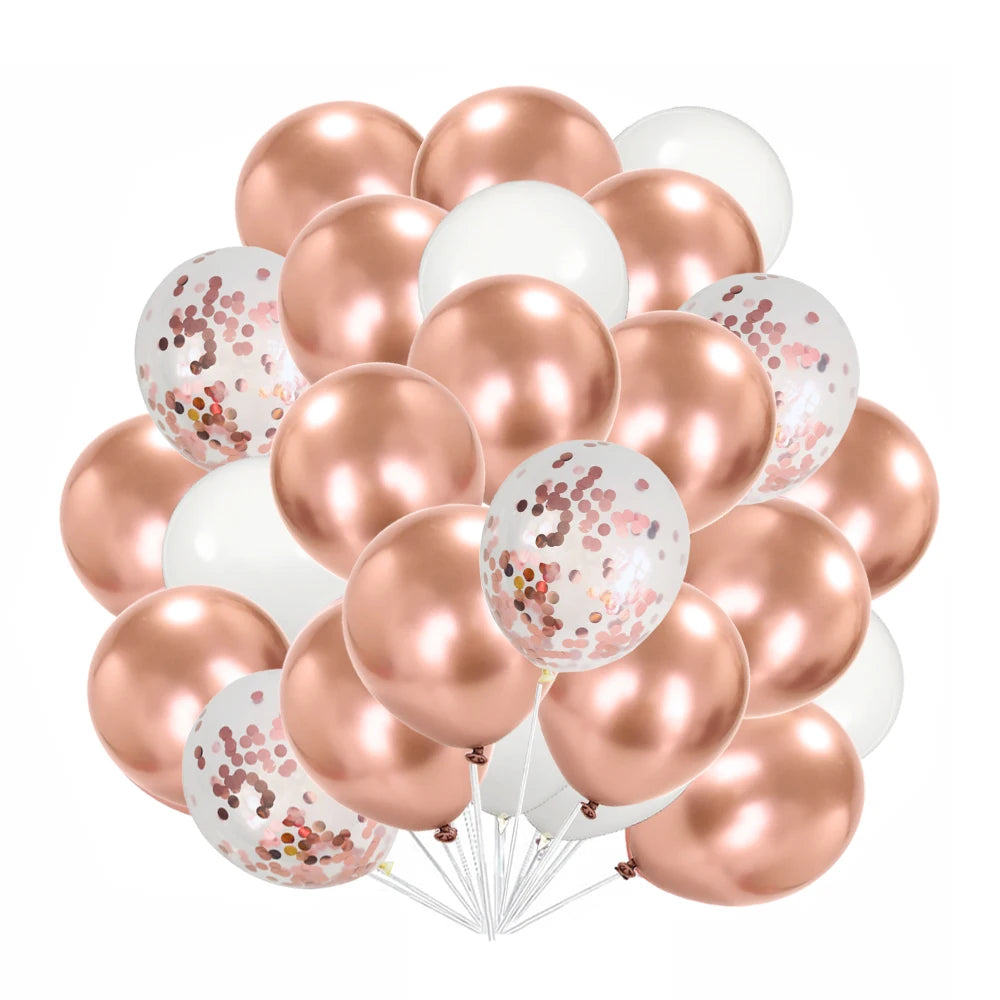 Set di stoviglie usa e getta per compleanno Rosa Oro rosa Piatti bianchi Tazze Tovaglioli Tovaglia Decorazione festa di compleanno per ragazza Baby Shower