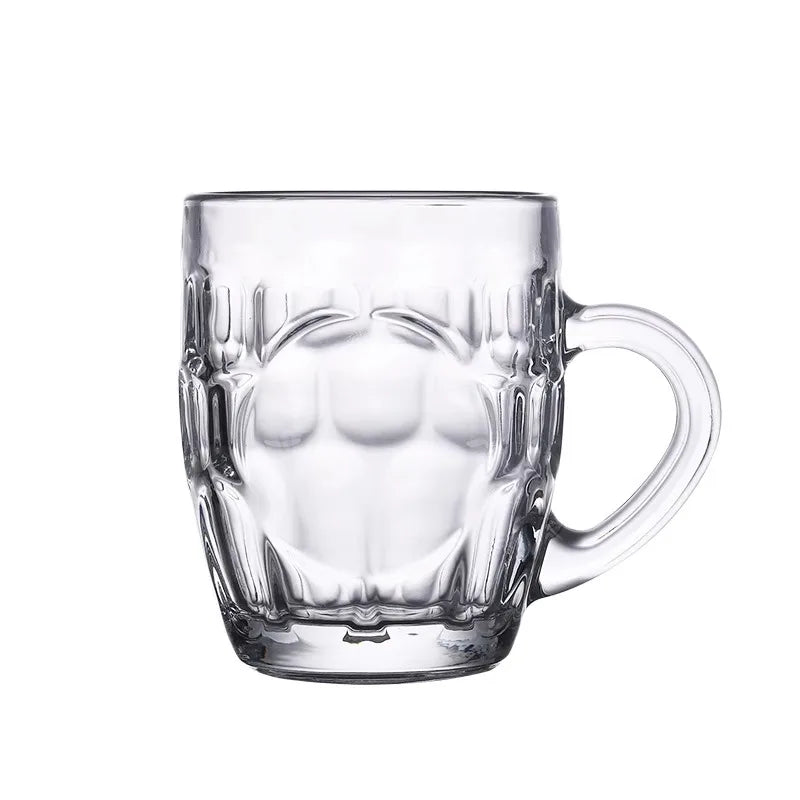 2 pezzi bicchieri di vetro addensato trasparente 260ml bicchieri con manico per tazza di birra per Bar Home Party tazza da tè tazze d'acqua bicchiere da birra alla spina piccolo